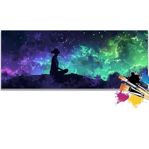 Malen Nach Zahlen Fairy, Starry Sky Malen Nach Zahlen Erwachsene DIY Paint by Numbers Kinder Gemälde inklusive Pinsel und Acrylfarben Handgemalt Ölgemälde Leinwand Bastelset (Frameless)(40x80cm) von Mailielie