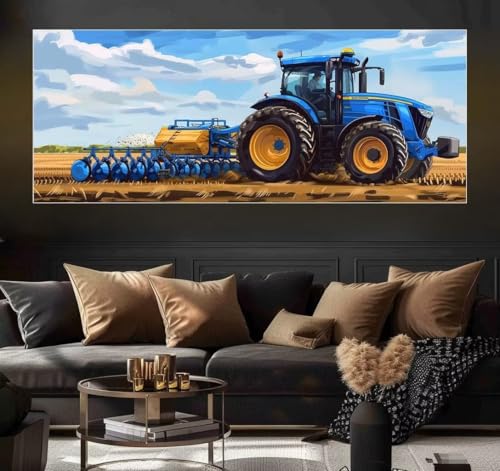 Malen Nach Zahlen Farm, Tractor Malen Nach Zahlen Erwachsene DIY Paint by Numbers Kinder Gemälde inklusive Pinsel und Acrylfarben Handgemalt Ölgemälde Leinwand Bastelset Geschenk (Frameless)(40x80cm) von Mailielie