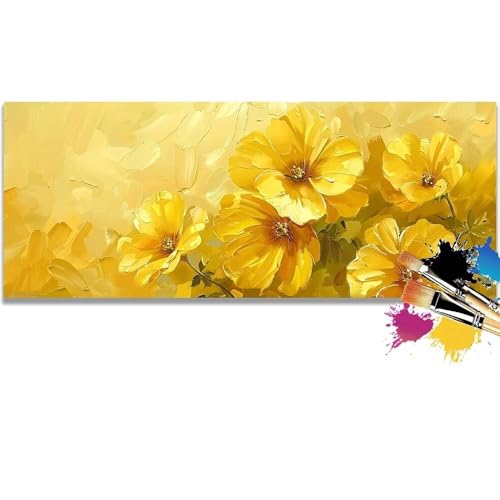 Malen Nach Zahlen Flowers, Sunset Malen Nach Zahlen Erwachsene DIY Paint by Numbers Kinder Gemälde inklusive Pinsel und Acrylfarben Handgemalt Ölgemälde Leinwand Bastelset (Frameless)(20x40cm) von Mailielie