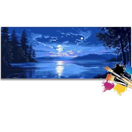 Malen Nach Zahlen Night Sky, Landscape Malen Nach Zahlen Erwachsene DIY Paint by Numbers Kinder Gemälde inklusive Pinsel und Acrylfarben Handgemalt Ölgemälde Leinwand Bastelset (Frameless)(90x180cm) von Mailielie