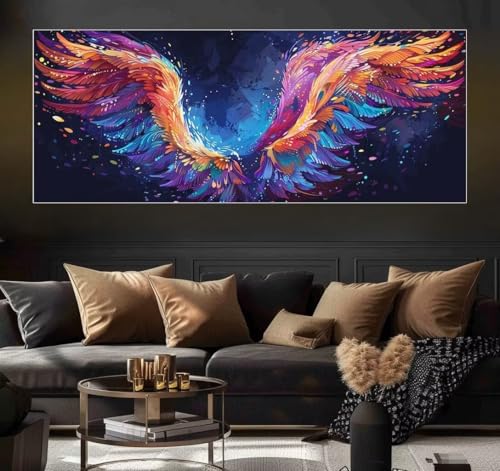 Malen Nach Zahlen Painted, Wings Malen Nach Zahlen Erwachsene DIY Paint by Numbers Kinder Gemälde inklusive Pinsel und Acrylfarben Handgemalt Ölgemälde Leinwand Bastelset (Frameless)(100x200cm) von Mailielie