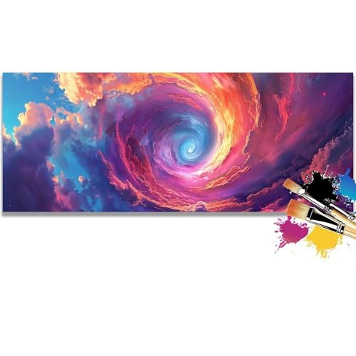 Malen Nach Zahlen Painting, Vortex Malen Nach Zahlen Erwachsene DIY Paint by Numbers Kinder Gemälde inklusive Pinsel und Acrylfarben Handgemalt Ölgemälde Leinwand Bastelset (Frameless)(100x200cm) von Mailielie