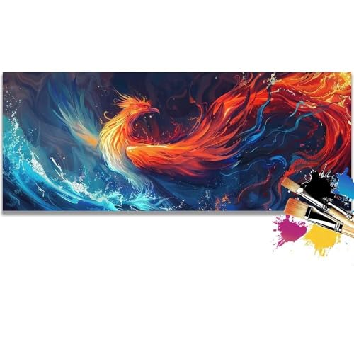 Malen Nach Zahlen Phoenix, Landscape Malen Nach Zahlen Erwachsene DIY Paint by Numbers Kinder Gemälde inklusive Pinsel und Acrylfarben Handgemalt Ölgemälde Leinwand Bastelset (Frameless)(50x100cm) von Mailielie