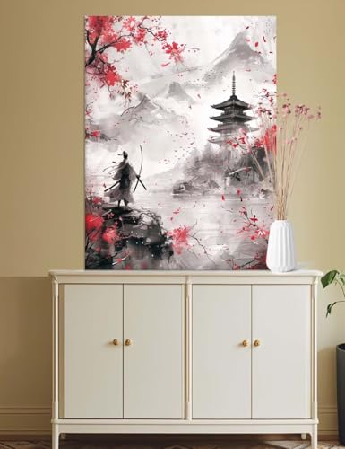 Malen Nach Zahlen Samurai, Malen Nach Zahlen Erwachsene Japaner Paint by Numbers Adult, (Ohne Rahmen), Painting by Numbers mit Pinsel und Acrylpigment, DIY Erwachsene Malen nach Zahlen, 70x90cm M62 von Mailielie