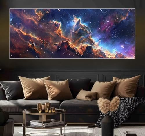 Malen Nach Zahlen Starry Sky, Landscape Malen Nach Zahlen Erwachsene DIY Paint by Numbers Kinder Gemälde inklusive Pinsel und Acrylfarben Handgemalt Ölgemälde Leinwand Bastelset (Frameless)(100x200cm) von Mailielie