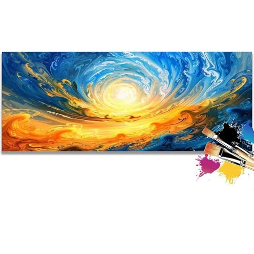 Malen Nach Zahlen Vortex, Landscape Malen Nach Zahlen Erwachsene DIY Paint by Numbers Kinder Gemälde inklusive Pinsel und Acrylfarben Handgemalt Ölgemälde Leinwand Bastelset (Frameless)(50x100cm) von Mailielie