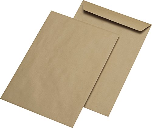 MAILmedia® Versandtasche, ohne Fenster, gummiert, B4, 250 x 353 mm, 130 g/m², Natron, braun (250 Stück), Sie erhalten 1 Packung á 250 Stück von Mailmedia