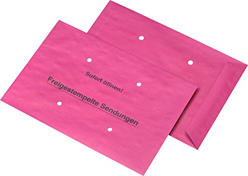 MAILmedia 391092 Versandtasche "Freigestempelte Sendungen", B4, rot von MAILmedia