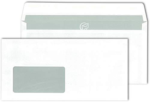 MAILmedia Briefhüllen DIN Lang haftklebend Offset weiß 80 g/m² mit Fenster 1000 Stück von Elepa
