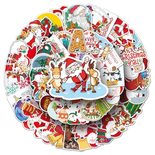 Mainiusi Aufkleber Weihnachten 100 Stück, Weihnachtssticker Kinder Sticker Weihnachten Scrapbooking Sticker Frohe Weihnachten Aufkleber, Dekorative Aufkleber für Weihnachtsgeschenke, Weihnachtskarten von Mainiusi