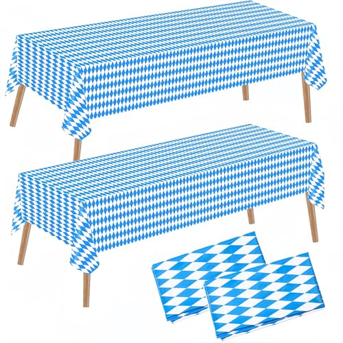 Mainiusi Oktoberfest Tischdecke Papier 2er, 274x137cm Oktoberfest Deko Papiertischdecke, Biertisch Tischdecke Bayerische Deko, Bierbank Tischdecke Papier Tischdecken für Biertische, Sausage Party von Mainiusi