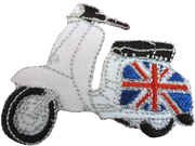 Aufnäher / Bügelbild, Motiv: Lambretta, Scooter, Union Jack, britische Flagge von Mainly Metal