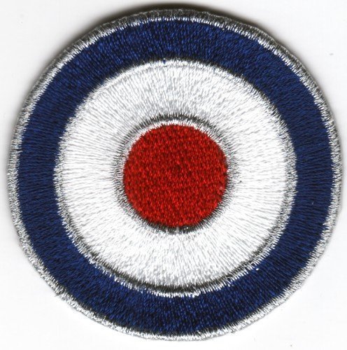 Sew-on Iron-on Embroidered Patch MOD Target British Scooter Lambretta Vespa Badge von Mainly Metal