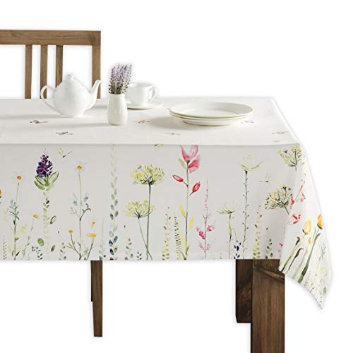 Maison d' Hermine Tischdecken, 100% Baumwolle, 140cm x 180cm dekorative, waschbare, quadratische Tischdecke, Oster-Tischdecke für Essen, Küche, Partys und Camping, Botanical Fresh – Frühling/Sommer von Maison d' Hermine