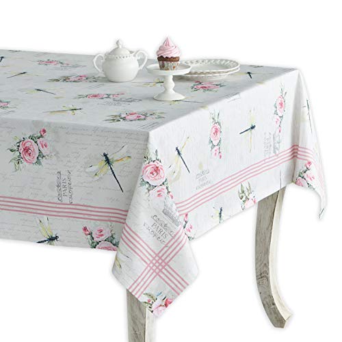 Maison d' Hermine Tischdecke 160cm x 220cm 100% Baumwolle, dekorative, waschbare, quadratische Tischplatte, Ostertischdecken für Küche, Hochzeit, Restaurant, Champ De Mars – Frühling/Sommer von Maison d' Hermine