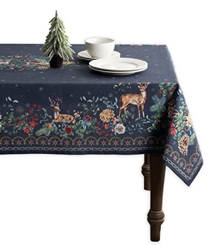 Maison d' Hermine Christmas Joy 100% Baumwolle Tischdecke für Küche | Abendessen | Tischplatte | Dekoration Parteien | Hochzeiten | Thanksgiving/Weihnachten (140cm x 180cm) von Maison d' Hermine