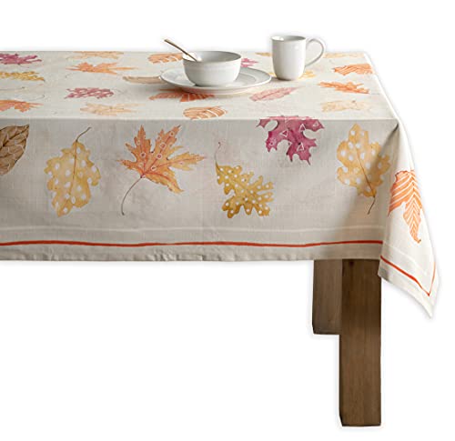 Maison d' Hermine Colors of Autumn 100% Baumwolle Tischdecke für Küche | Abendessen | Tischplatte | Dekoration Parteien | Hochzeiten | Thanksgiving/Weihnachten (Rechteck, 140cm x 180cm) von Maison d' Hermine