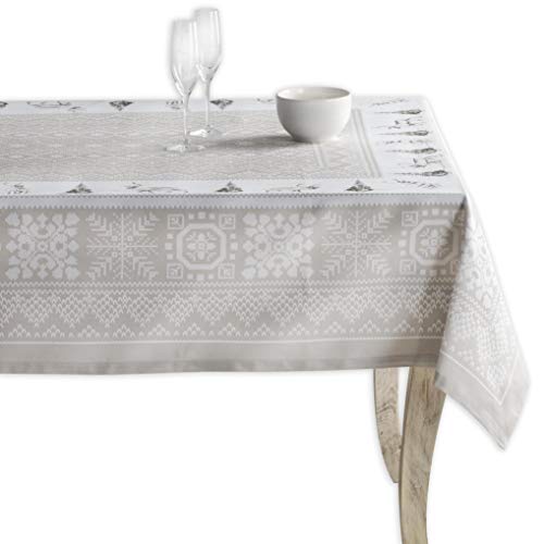 Maison d' Hermine Cozy Christmas 100% Baumwolle Tischdecke für Küche | Abendessen | Tischplatte | Dekoration Parteien | Hochzeiten | Thanksgiving/Weihnachten (Rechteck, 140cm x 180cm) von Maison d' Hermine