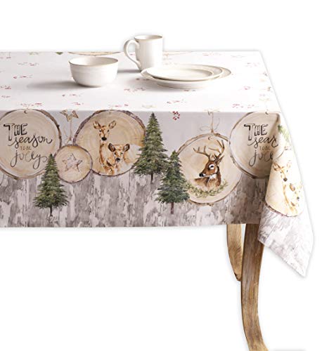 Maison d' Hermine Mountain Life 100% Baumwolle Tischdecke für Küche | Abendessen | Tischplatte | Dekoration Parteien | Hochzeiten | Thanksgiving/Weihnachten (Rechteck, 140cm x 180cm) von Maison d' Hermine