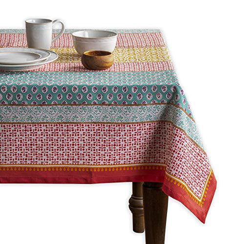 Maison d' Hermine Tischdecke, 100% Baumwolle, 140cm x 180cm dekorative quadratische Ostertischdecken, waschbare Tischdecke für Hochzeit, Restaurant, Buffetparty, Provence – Frühling/Sommer von Maison d' Hermine