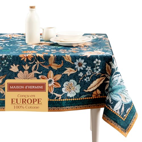 Maison d' Hermine Tablecloths, 100% Cotton, 140cm x 180cm Decorative Square Easter Tablecloth, Washable Tablecloth for Holiday Dinner, Wedding, Baby Shower, Luxury Loft - Spring/Summer von Maison d' Hermine