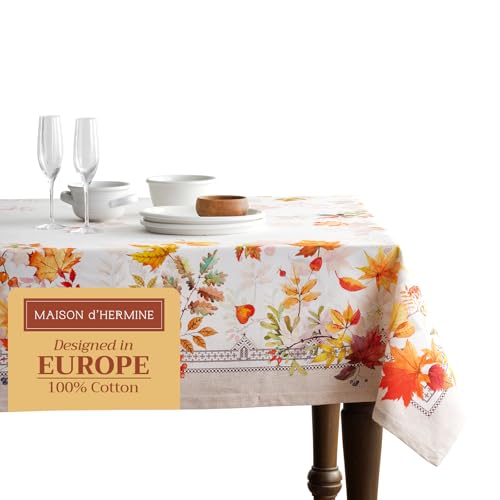 Maison d'Hermine Tischdecke Amarante 100 % Baumwolle für Küche Esszimmer Tischdekoration Party Hochzeit Frühling Sommer Rectangle (60"X108") von Maison d' Hermine