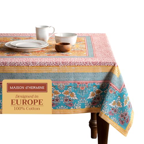 Maison d' Hermine Tischdecke aus 100 % Baumwolle, für Küche, Esszimmer, Dekoration, Partys, Hochzeiten, Frühjahr/Sommer (rechteckig, 137 x 183 cm) von Maison d' Hermine