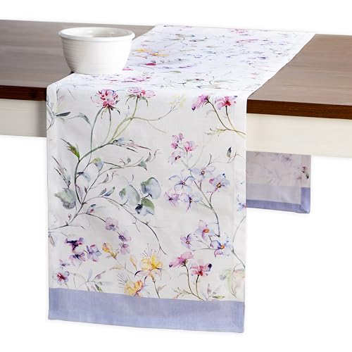 Maison d' Hermine Tischläufer, 100% Baumwolle, dekorative, waschbare Ostertischdecke für Zuhause, Küche, Esszimmer, Cocktailpartys und Camping - Summer Floral – Frühling/Sommer (50cm x 150cm) von Maison d' Hermine