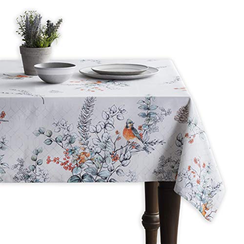 Maison d' Hermine Whitish Shabby Chique 100% Baumwolle Tischdecke für Küche | Abendessen | Tischplatte | Dekoration Parteien | Hochzeiten | Thanksgiving/Weihnachten (Rechteck, 160cm x 220cm) von Maison d' Hermine