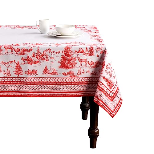 Maison d' Hermine Winter Jouy 100% Baumwolle Tischdecke für Küche | Abendessen | Tischplatte | Dekoration Parteien | Hochzeiten | Erntedankfest/Weihnachten (140cm x 180cm) von Maison d' Hermine