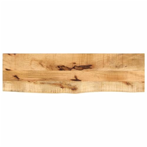 Tischplatte Baumkante Schreibtischplatte Holzplatte Ersatzplatte Holztischplatte Holz Platte für Heimwerker, Arbeitsplatten, 100x20x2,5 cm Massivholz Raues Mangoholz von Makastle