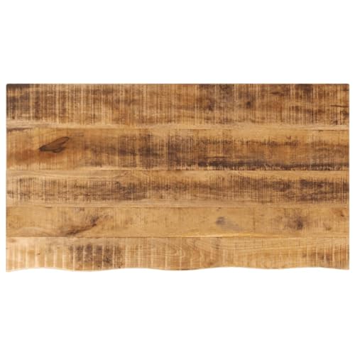 Tischplatte Baumkante Schreibtischplatte Holzplatte Ersatzplatte Holztischplatte Holz Platte für Heimwerker, Arbeitsplatten, 100x60x2,5 cm Massivholz Raues Mangoholz von Makastle