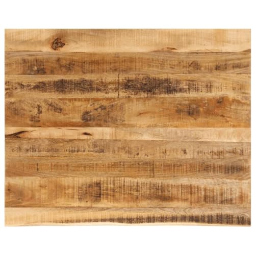 Tischplatte Baumkante Schreibtischplatte Holzplatte Ersatzplatte Holztischplatte Holz Platte für Heimwerker, Arbeitsplatten, 100x80x2,5 cm Massivholz Raues Mangoholz von Makastle