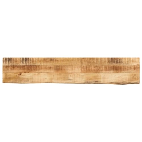 Tischplatte Baumkante Schreibtischplatte Holzplatte Ersatzplatte Holztischplatte Holz Platte für Heimwerker, Arbeitsplatten, 180x20x3,8 cm Massivholz Raues Mangoholz von Makastle