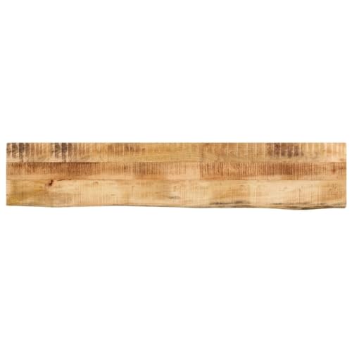 Tischplatte Baumkante Schreibtischplatte Holzplatte Ersatzplatte Holztischplatte Holz Platte für Heimwerker, Arbeitsplatten, 180x30x2,5 cm Massivholz Raues Mangoholz von Makastle