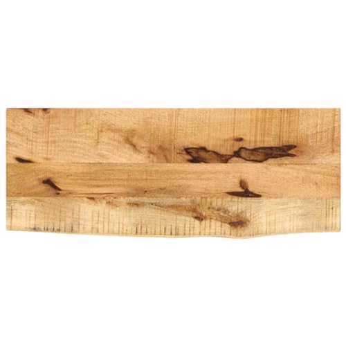 Tischplatte Baumkante Schreibtischplatte Holzplatte Ersatzplatte Holztischplatte Holz Platte für Heimwerker, Arbeitsplatten, 70x20x2,5 cm Massivholz Raues Mangoholz von Makastle