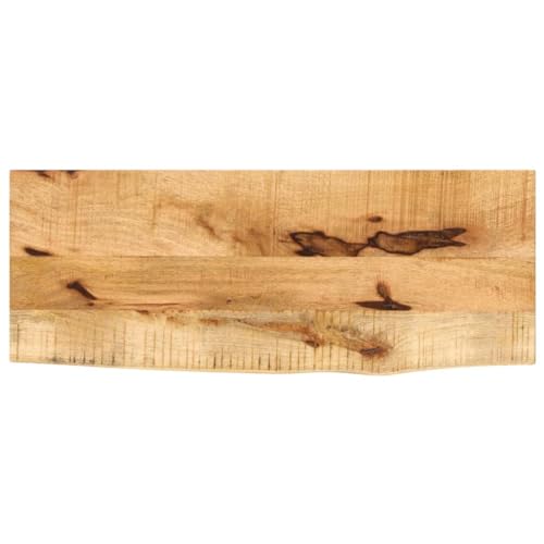 Tischplatte Baumkante Schreibtischplatte Holzplatte Ersatzplatte Holztischplatte Holz Platte für Heimwerker, Arbeitsplatten, 70x20x3,8 cm Massivholz Raues Mangoholz von Makastle