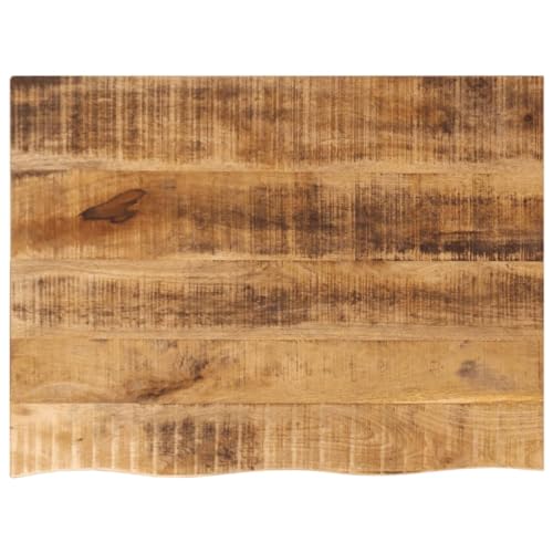 Tischplatte Baumkante Schreibtischplatte Holzplatte Ersatzplatte Holztischplatte Holz Platte für Heimwerker, Arbeitsplatten, 70x60x3,8 cm Massivholz Raues Mangoholz von Makastle