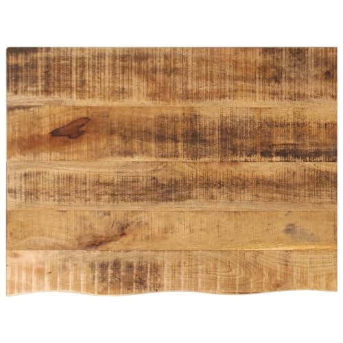 Tischplatte Baumkante Schreibtischplatte Holzplatte Ersatzplatte Holztischplatte Holz Platte für Heimwerker, Arbeitsplatten, 90x60x2,5 cm Massivholz Raues Mangoholz von Makastle