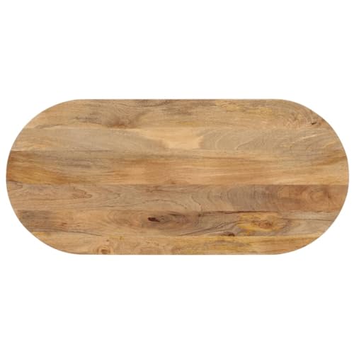 Tischplatte Oval Schreibtischplatte Holzplatte Ersatzplatte Holztischplatte Holz Platte für Heimwerker, Arbeitsplatten, 100x40x2,5 cm Massivholz Mango von Makastle