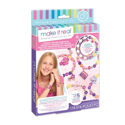 Make It Real 2901217 Farbwechselnde Armbänder-Set, DIY Schmuckset mit magischen Perlen, Armband selber basteln, Bastelset, Kreativ-Kit für Kinder von Make It Real