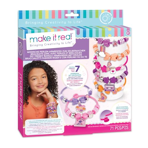 Make It Real 2901329 Fashion Armreifen-Set, DIY Schmuckset mit modischen Perlen, Schmuck selber basteln, Bastelset, Kreativ-Kit für Kinder von Make It Real