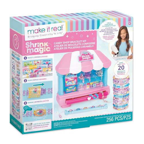 Make It Real 2901758 Shrink Magic Candy Shop Armbänder-Set, DIY Schmuckset mit Schrumpffolie, Armband selber basteln, Bastelset, Kreativ-Kit für Kinder von Make It Real