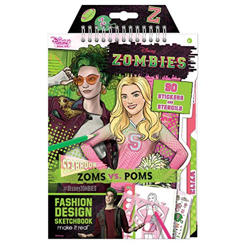 Make It Real Disney Zombies Fashion Design Skizzenbuch. Disney inspirierte Mode-Design-Malbuch für Mädchen. Inklusive Addison & Bree Sketch Seiten, Stencils, Aufkleber und Design Guide von Make It Real