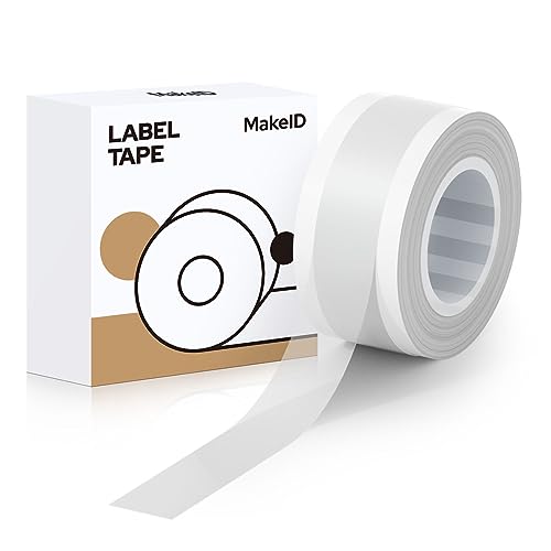 MakeID Etikettenband, kompatibel mit MakeID-Etikettenherstellern, L1, Q1, E1, Nachfüllpackungen, wasserdicht, laminiert, individuelle Aufkleber, Büroetiketten, Ersatz, 9 mm x 4 m von Makeid