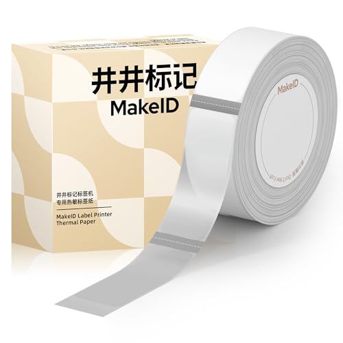 MakeID-Klebeband für S1 Pro Etikettendrucker, authentische selbstklebende Kunststoffetiketten | 15mm x 7m | 210 Stück (transparentes Etikett) von Makeid