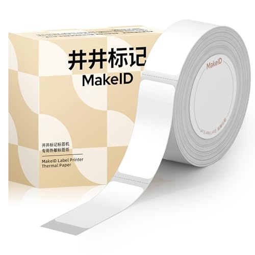 MakeID S1 Pro Gewidmet Etiketten Selbstklebend - Thermo-Mehrzweck-Etiketten für Heim, Schule, Büro | 15mm*35mm | 210 Etiketten/Rolle (weißes Etikett) von Makeid
