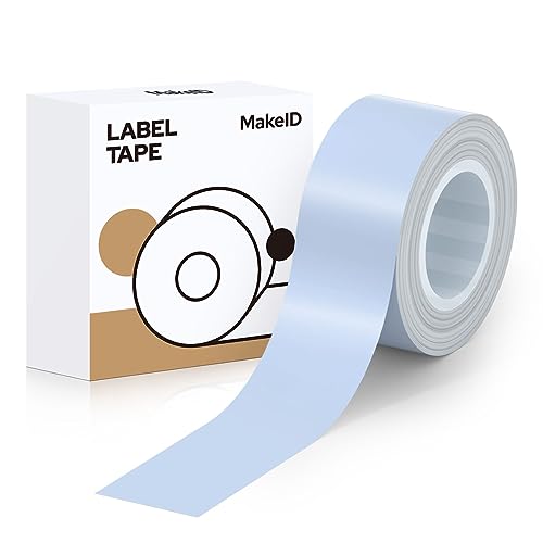 Makeid Etikettenband 16mm x 4m farbig Hitzebeständig Selbstklebend als Ersatz für Makeid L1/Q1/E1 Opalblau von Makeid