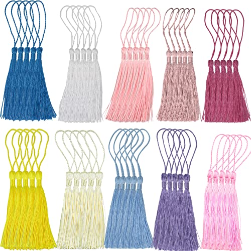 makhry 10 verschiedene Farbe 100 12.7 cm seidig Floss Lesezeichen Quasten mit 2 Cord Loop und kleine Chinese Knoten, für Schmuckherstellung, Souvenir, DIY Craft Zubehör, Quaste Party Mixed1 makhry 10 verschiedene Farbe 100 12.7 cm seidig Floss Lesezeichen Quasten mit 2 Cord Loop und kleine Chinese Knoten, für Schmuckherstellung, Souvenir, DIY Craft Zubehör, Quaste Party Mixed1 von Makhry