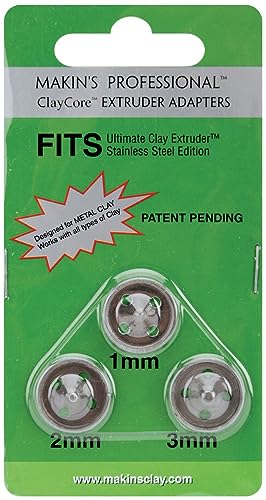 Makin's USA Professioneller Ton-Extruder-Adapter, 3 pro Verpackung, grau, 1mm/2mm/3mm von Makin's USA